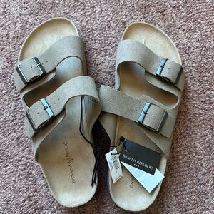 Banana Republic Beige Suede Buckle Sandals